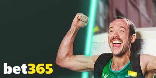 An excited athlete celebrates a victory, representing the thrill of winning on the bet365 North Carolina sportsbook