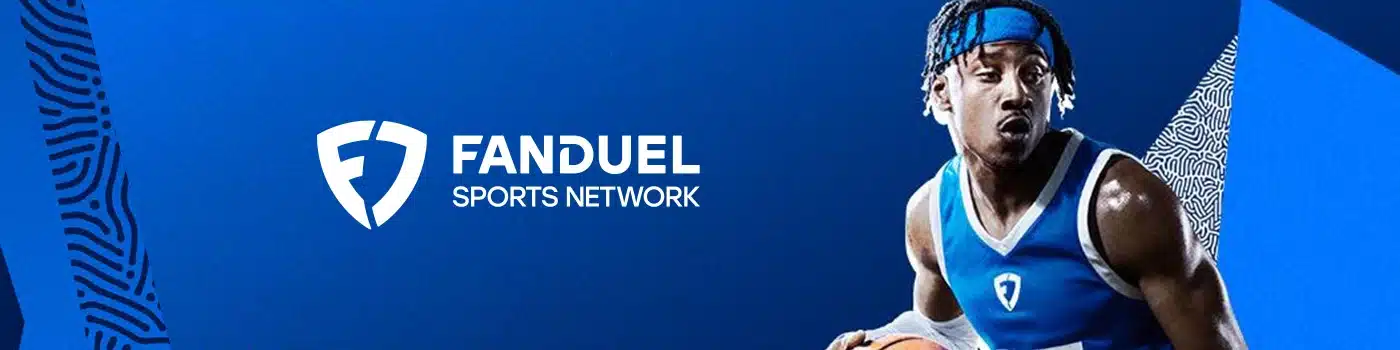 Promotional image for the FanDuel Sports Network in North Carolina, featuring a basketball player.